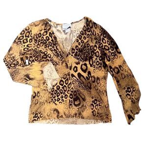 Y2k Mob Wife Suede Feel Animal Print Top